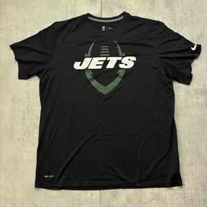 New York Jets Nike NFL Team Gear Dri-Fit Short Sleeve Shirt Men's Size XXL Black